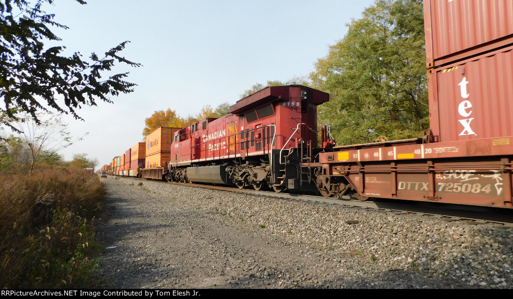 CP AC4400CWM #8155 as Mid DPU on CSX Intermodal I166